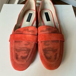 Sanctuary Coral Orange Suede Loafers